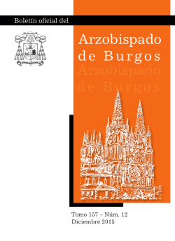 Boletín Diciembre 2015 - Archidiócesis de Burgos