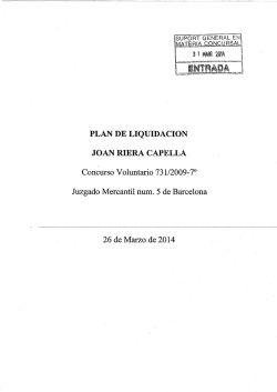 PLAN DE LIQUIDACION ` JOAN RIERA CAPELLA