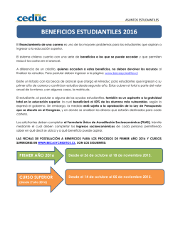 BENEFICIOS ESTUDIANTILES 2016