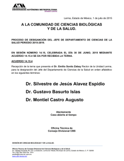 Dr. Silvestre de Jesús Alavez Espidio Dr. Gustavo Basurto Islas Dr