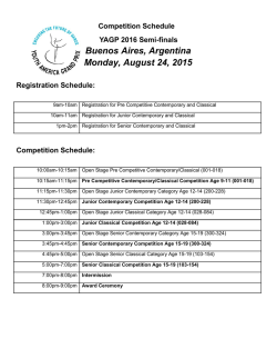 Competition Schedule
