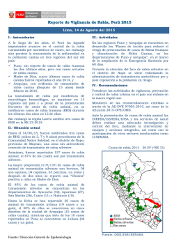 Reporte de Vigilancia de Rabia, Perú 2015