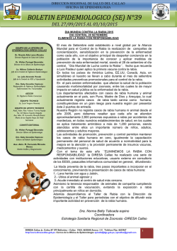 BOLETIN EPIDEMIOLOGICO (SE) N°39