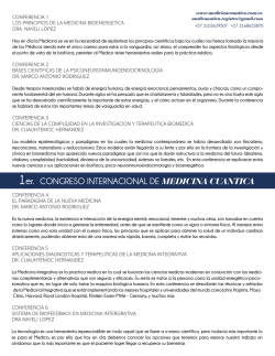 CONGRESO INTERNACIONAL DE MEDICINA CUANTICA 1er.
