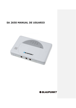 SA2650 Blaupunkt User Manual Spanish 868WF v2