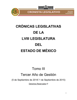 CRÓNICAS LEGISLATIVAS DE LA LVIII LEGISLATURA DEL