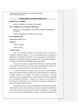 Programa MOSI FRRO 2015