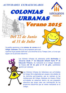 colonias urbanas 2015 - Colegio Salesianos de San Bernardo