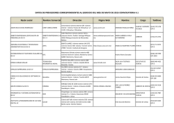 DATOS DE PROVEEDORES CORRESPONDIENTES AL