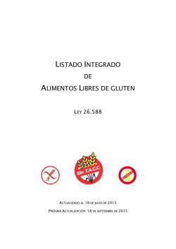 LISTADO INTEGRADO DE ALIMENTOS LIBRES DE GLUTEN