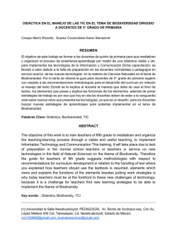 didáctica en el manejo de las tic en el tema de biodiversidad