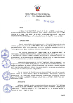 R.D.R. Nº 126-2015-DRAT - Dirección Regional de Agricultura