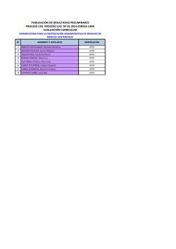publicación de resultados preliminares proceso cas