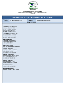 Concentración equipo poomsae - Federación andaluza de taekwondo
