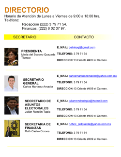 IV. El directorio de cada Sujeto Obligado de por lo menos los cuatro