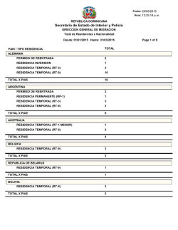 Residencia por Nacionalidad 2015