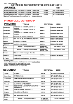 INFANTIL PRIMERO SEGUNDO