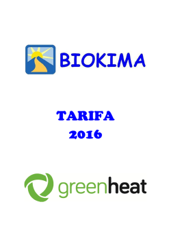 Tarifas Greenheat 2015