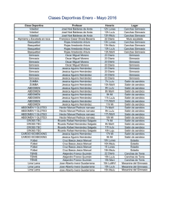 Clases Deportivas Enero