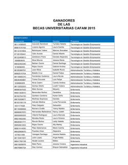 GANADORES DE LAS BECAS UNIVERSITARIAS CAFAM 2015