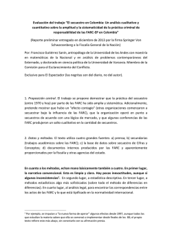 Evaluación del trabajo “El secuestro en Colombia