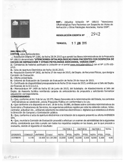 Gobierne de Chile REF.: Adjudica licitación N° 108/15 "Atenciones