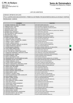 FECHA: LISTA DE ADMITIDOS CÓDIGO