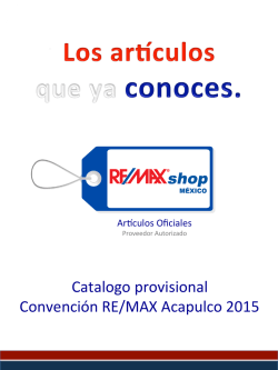 Catalogo provisional Convención RE/MAX Acapulco