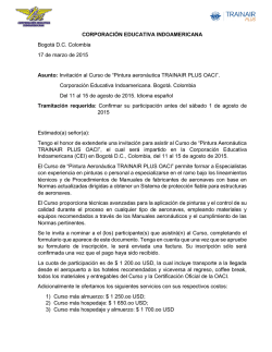 Curso de “Pintura aeronáutica TRAINAIR PLUS OACI”. Agosto 2015