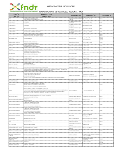 Proveedores - Fondo Nacional de Desarrollo Regional