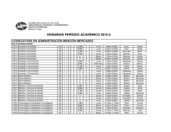 HORARIOS PERÍODO ACADÉMICO 2015-2
