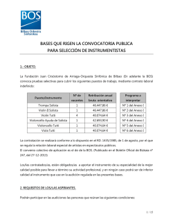 CONVOCATORIA PUBLICA PARA - Bilbao Orkestra Sinfonikoa