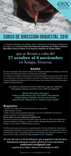 Descargar convocatoria - Orquesta Sinf&oacute;nica de Xalapa