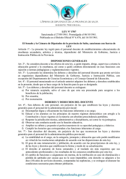 LEY Nº 3707 - Cámara de Diputados de la Provincia de Salta