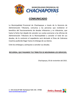 COMUNICADO - Municipalidad Provincial de Chachapoyas