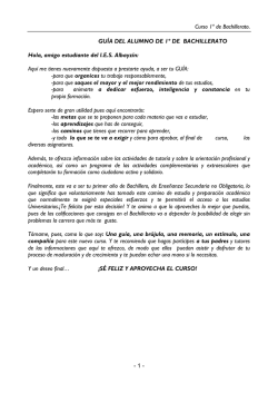 Curso 1&ordm; de Bachillerato. - 1 - GU&Iacute;A DEL ALUMNO