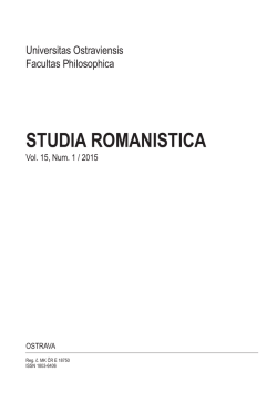 studia romanistica - Dokumenty - Ostravská univerzita v Ostravě