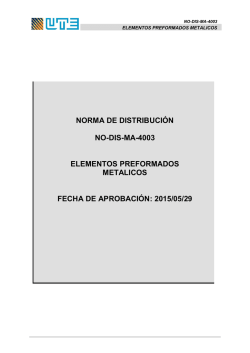 NO-DIS-MA-4003 Elementos Preformados Metálicos