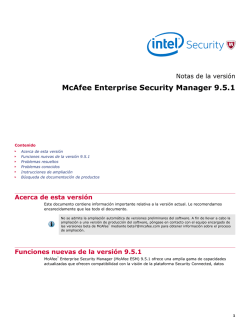 McAfee Enterprise Security Manager 9.5.1 Notas de la versión