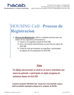 HOUSING Café Process: - Housing Authority of the County of Santa