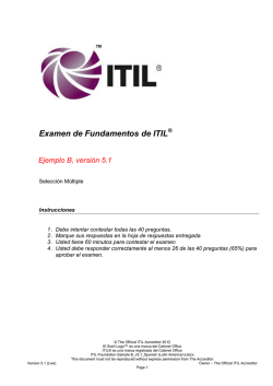 Examen de Fundamentos de ITIL - Loyalist Certification Services