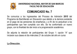 COMUNICADO No. 7 - Lima - facultad de educación