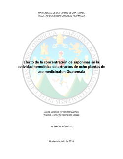 Efecto de la concentración de saponinas en la actividad hemolítica