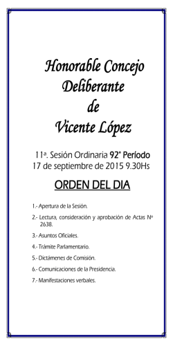 Orden del Dia 17-9-2015 - Honorable Concejo Deliberante