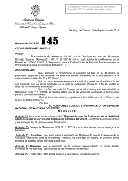 Deroga R. HCS 119 - Facultad de Humanidades, Ciencias Sociales