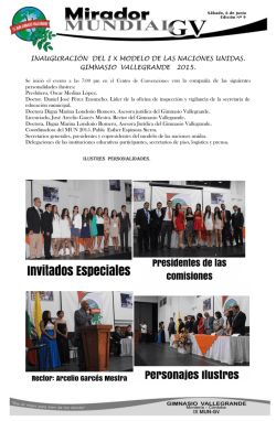INAUGURACI&Oacute;N DEL I X MODELO DE LAS NACIONES UNIDAS