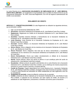 Reglamento de Crédito 2.0 1 La Junta Directiva de la ASOCIACION