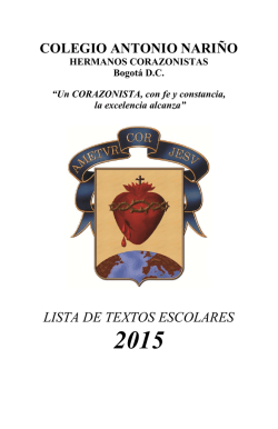 COLEGIO ANTONIO NARI&Ntilde;O LISTA DE TEXTOS ESCOLARES