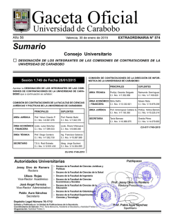 Gaceta Oficial - Universidad de Carabobo