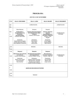 PROGRAMA - Revista Argentina de Neuropsicología